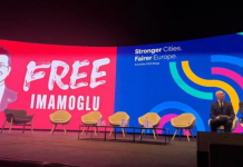 🎥Portekiz’deki Eurocities sahnesinde Free İmamoğlu görseli yansıtıldı