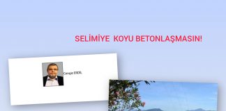 Cengiz ERDİL; BETONA TESLİM EDİLMEMESİ GEREKEN BİR KÖŞE; SELİMİYE KOYU
