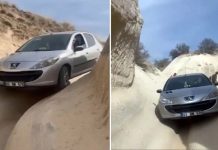 🎥Görenler şaştı kaldı. Navigasyonun azizliğine uğrayan sürücü, peribacalarının arasına arabayla girdi