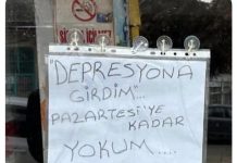Esnafın Dükkâna Astığı Not: “Depresyona Girdim, Pazartesiye Kadar Yokum”