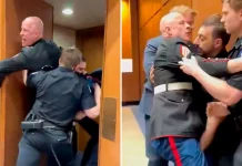 🎥 ABD polisi savaşa karşı olan eski askerin kolunu kırdı