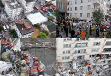 İstanbul Maltepe’de 7 katlı binanın 3 katı çöktü. 1 kişi hayatını kaybetti. 3 kişi enkaz altında